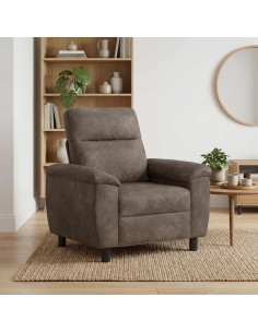 Divano Grigio Scuro 95 x 90 x 95 cm Pelle Scamosciata Sintetica