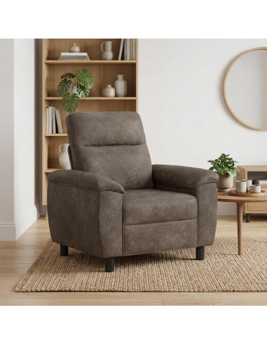 Divano Grigio Scuro 95 x 90 x 95 cm Pelle Scamosciata Sintetica