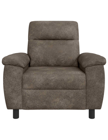 Divano Grigio Scuro 95 x 90 x 95 cm Pelle Scamosciata Sintetica