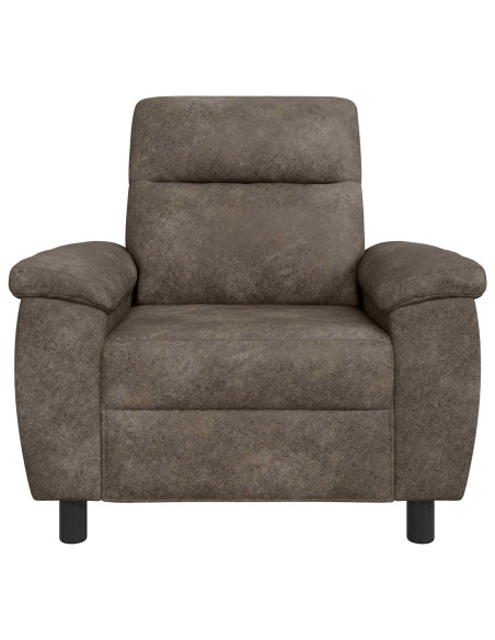 Divano Grigio Scuro 95 x 90 x 95 cm Pelle Scamosciata Sintetica