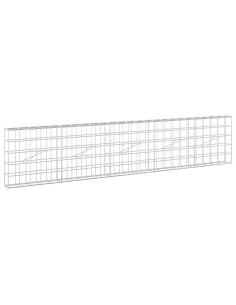 Gabione con filo da 5 mm e rete 10x10 cm 250x10x50 cm 2