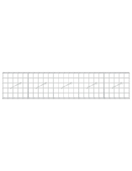 Gabione con filo da 5 mm e rete 10x10 cm 250x10x50 cm