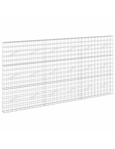 Gabione con filo da 5 mm e rete 10x10 cm 300x10x150 cm