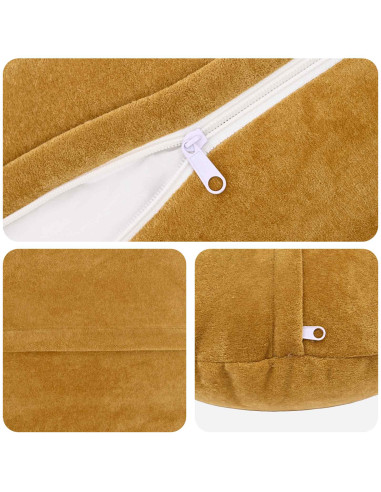 Federa 2 pcs HEERLEN Giallo Ø 50 cm Fleece in microfibra