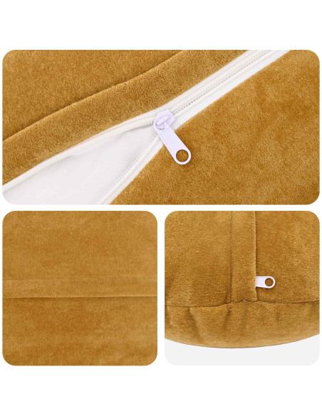 Federa 6 pcs HEERLEN Giallo Ø 60 cm Fleece in microfibra