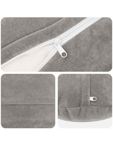 Federa 2 pcs HEERLEN Grigio Chiaro Ø 60 cm Fleece in microfibra