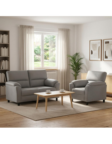 Set di divani 2 pcs Grigio Chiaro Velluto