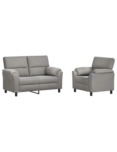 Set di divani 2 pcs Grigio Chiaro Velluto