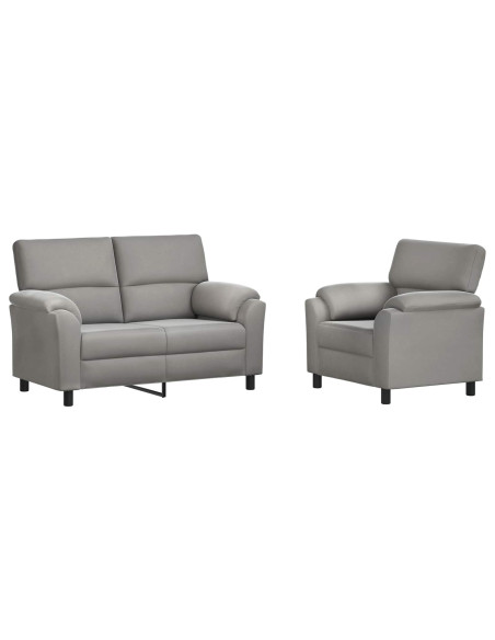 Set di divani 2 pcs Grigio Chiaro Velluto