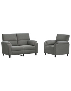Set di divani 2 pcs Grigio Scuro Velluto 2