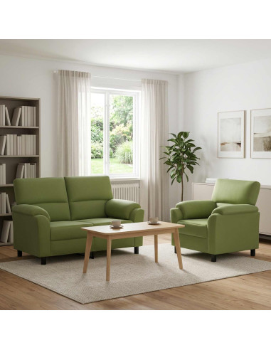 Set di divani 2 pcs Verde chiaro Velluto
