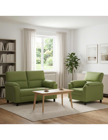 Set di divani 2 pcs Verde chiaro Velluto