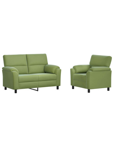 Set di divani 2 pcs Verde chiaro Velluto