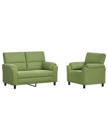 Set di divani 2 pcs Verde chiaro Velluto