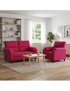 Set di divani 2 pcs Rosso Vino Velluto