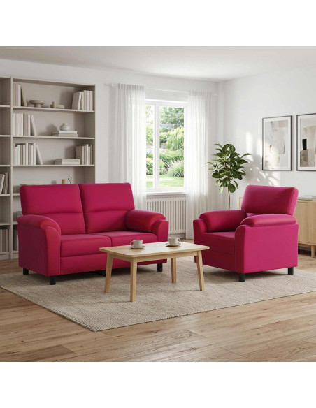 Set di divani 2 pcs Rosso Vino Velluto