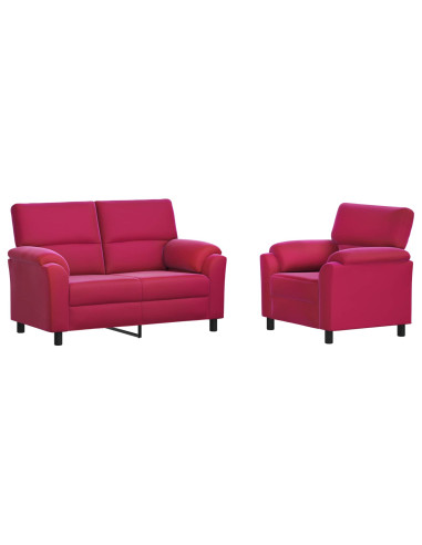 Set di divani 2 pcs Rosso Vino Velluto