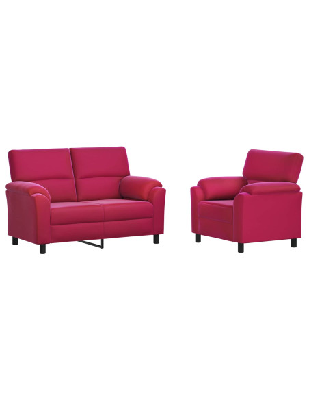 Set di divani 2 pcs Rosso Vino Velluto