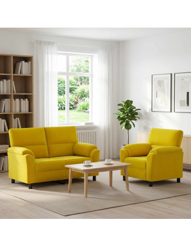 Set di divani 2 pcs Giallo Velluto