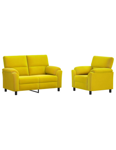 Set di divani 2 pcs Giallo Velluto
