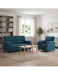 Set di divani 2 pcs Blu Velluto