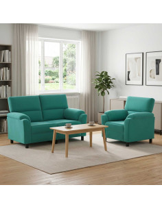 Set di divani 2 pcs Turchese Velluto
