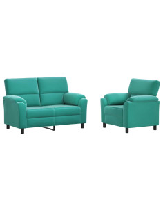 Set di divani 2 pcs Turchese Velluto 2