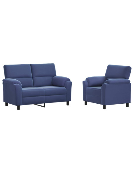 Set di divani 2 pcs Blu Polizia Velluto
