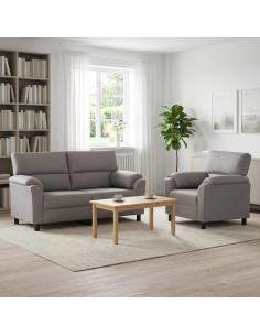 Set di divani 2 pcs Grigio Chiaro Velluto