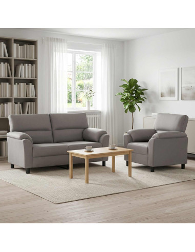Set di divani 2 pcs Grigio Chiaro Velluto