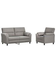 Set di divani 2 pcs Grigio Chiaro Velluto 2