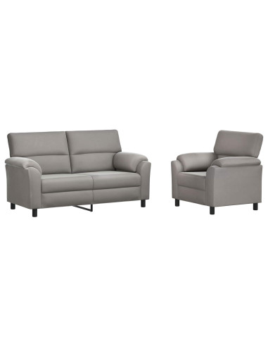 Set di divani 2 pcs Grigio Chiaro Velluto