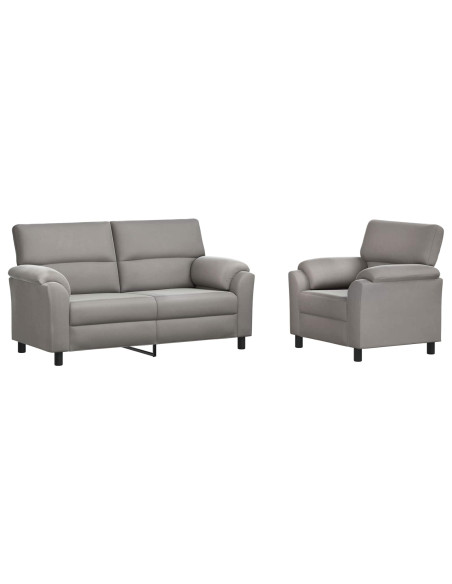 Set di divani 2 pcs Grigio Chiaro Velluto