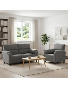 Set di divani 2 pcs Grigio Scuro Velluto