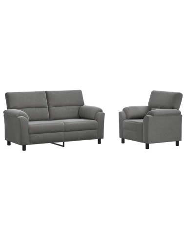 Set di divani 2 pcs Grigio Scuro Velluto