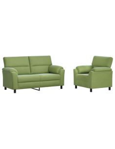 Set di divani 2 pcs Verde chiaro Velluto 2