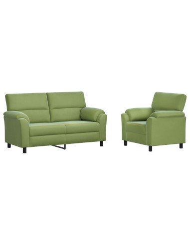 Set di divani 2 pcs Verde chiaro Velluto