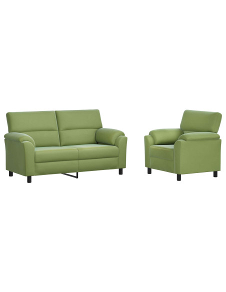 Set di divani 2 pcs Verde chiaro Velluto