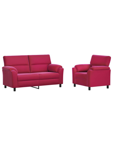 Set di divani 2 pcs Rosso Vino Velluto