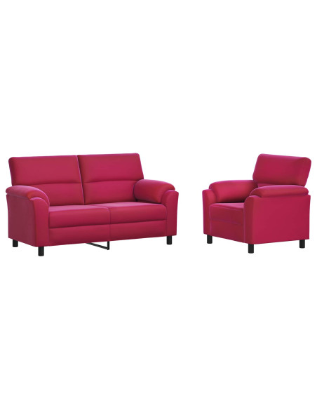 Set di divani 2 pcs Rosso Vino Velluto