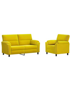 Set di divani 2 pcs Giallo Velluto 2