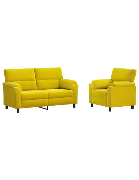 Set di divani 2 pcs Giallo Velluto