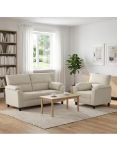 Set di divani 2 pcs Crema Velluto