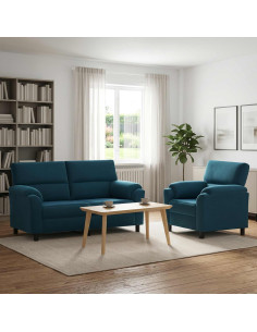 Set di divani 2 pcs Blu Velluto