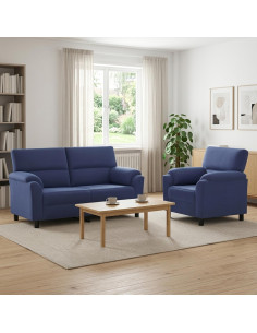 Set di divani 2 pcs Blu Polizia Velluto