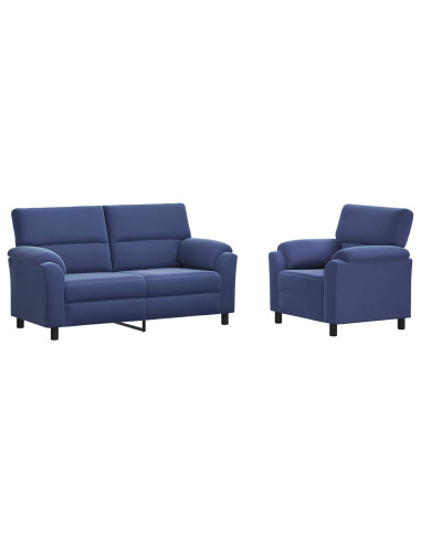 Set di divani 2 pcs Blu Polizia Velluto