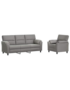 Set di divani 2 pcs Grigio Chiaro Velluto 2