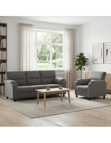 Set di divani 2 pcs Grigio Scuro Velluto