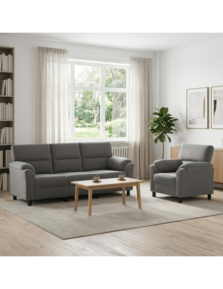 Set di divani 2 pcs Grigio Scuro Velluto