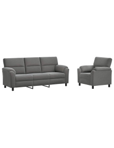 Set di divani 2 pcs Grigio Scuro Velluto 2